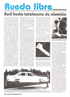 Audi hecho totalmente de aluminio - Mayo 1986