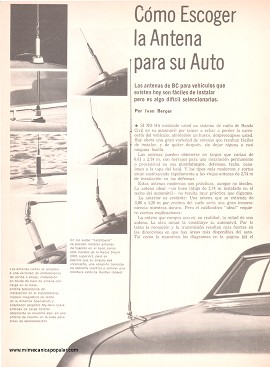 Cómo Escoger la Antena para su Auto - Junio 1976