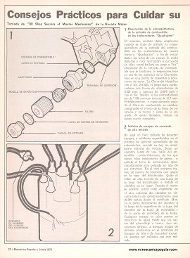 Consejos Prácticos para Cuidar su Automóvil - Junio 1976