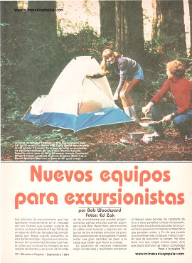 Equipos para excursionistas - Septiembre 1984