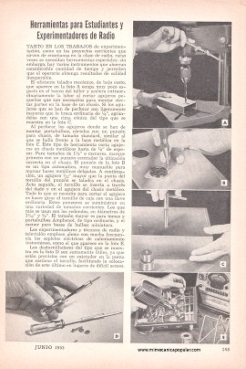 Herramientas para Estudiantes y Experimentadores de Radio - Junio 1953