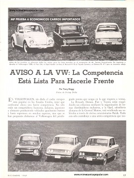 MP prueba 6 económicos carros importados - Diciembre 1967
