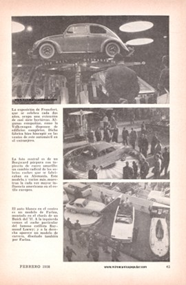 Seis Vistas de las Exposiciones Europeas de Automóviles - Febrero 1958