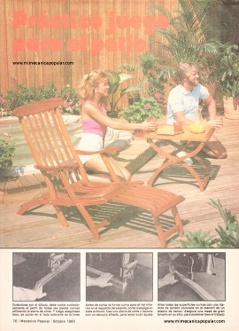 Práctico juego de muebles para el patio - Octubre 1985