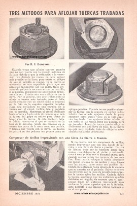 Tres métodos para aflojar tuercas trabadas - Diciembre 1951