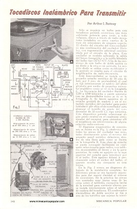 Tocadiscos inalámbrico para transmitir música a cualquier receptor en la casa - Julio 1947
