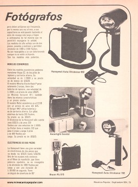 Accesorios para los Fotógrafos - Septiembre 1974