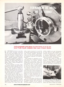 Formación de aros en un torno -metal - Abril 1969