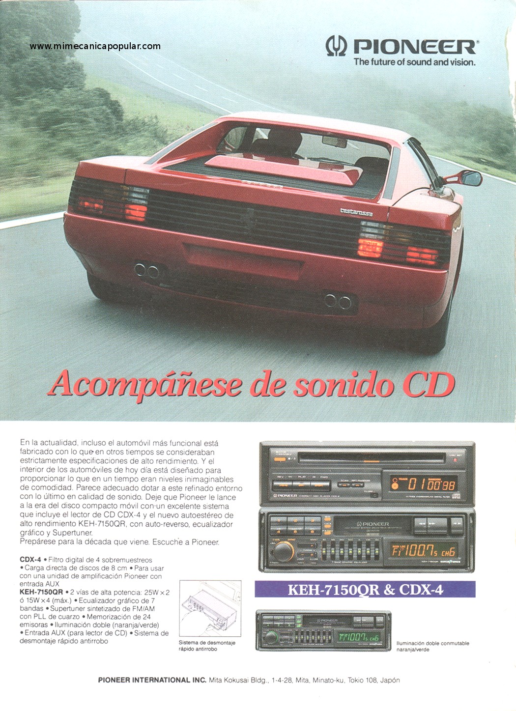 Publicidad - Autoestéreo Pioneer - Mayo 1991