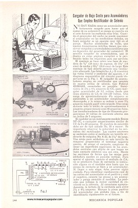 Cargador de bajo costo para acumuladores que emplea rectificador de selenio - Junio 1950