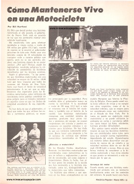 Cómo Mantenerse Vivo en una Bicicleta Motorizada - Marzo 1976