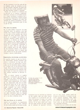 Cómo Mantenerse Vivo en una Bicicleta Motorizada - Marzo 1976
