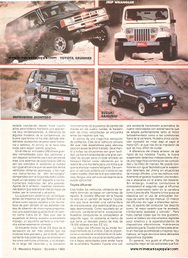 MP prueba ocho vehículos con tracción en las cuatro ruedas - Diciembre 1986