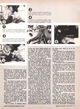 Cómo prestar servicio a las bujías - Abril 1971