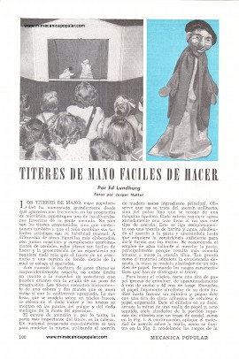 Títeres de Mano Fáciles de Hacer - Julio 1950