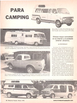 Vehículos Para Camping - Marzo 1978