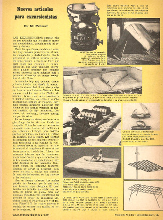 Nuevos artículos para excursionistas - Noviembre 1977