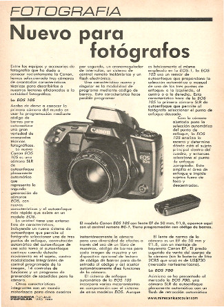 Canon - Nuevo para fotógrafos - Julio 1990
