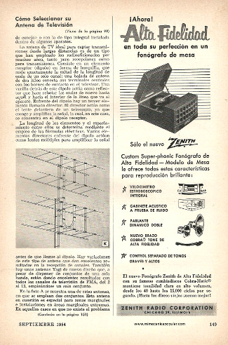 Cómo Seleccionar su Antena de Televisión - Septiembre 1954
