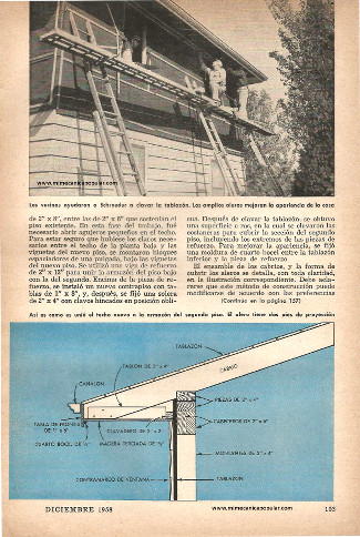 Elevó el techo para añadir cuatro alcobas - Diciembre 1958