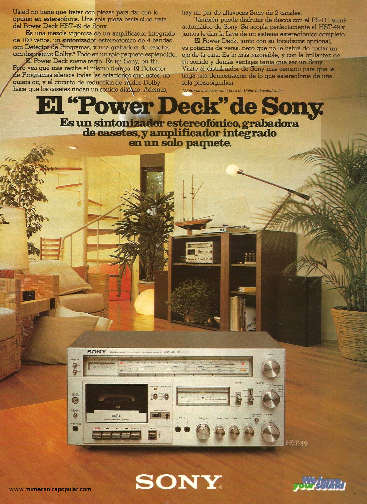 Publicidad - El Power Deck de Sony - Abril 1979