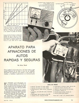 Aparato para afinaciones de autos rápidas y seguras - Mayo 1964