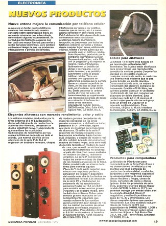 Lo nuevo en electrónica - Noviembre 1995