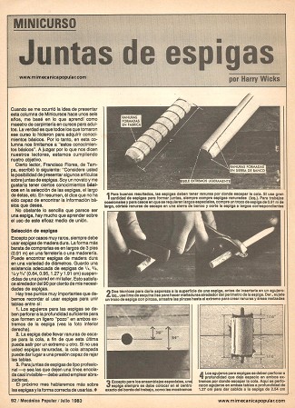 Minicurso - Juntas de espigas - Julio 1983