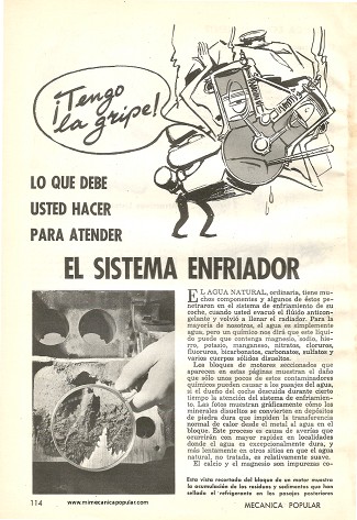 Lo que debe usted hacer para atender el sistema enfriador - Julio 1961