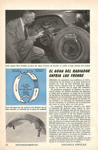 El agua del radiador enfría los frenos - Septiembre 1957