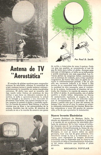 Antena de TV Aerostática - Septiembre 1957