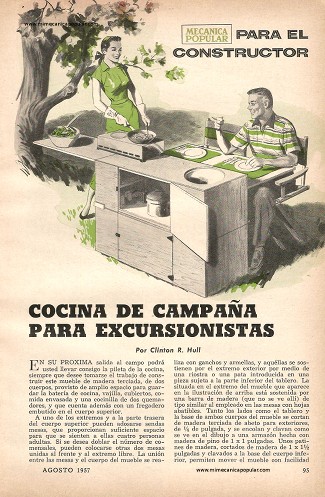 Cocina de Campaña Para Excursionistas - Agosto 1957