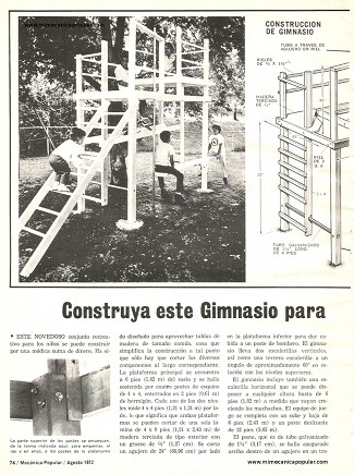 Construya este Gimnasio para el Patio - Agosto 1972