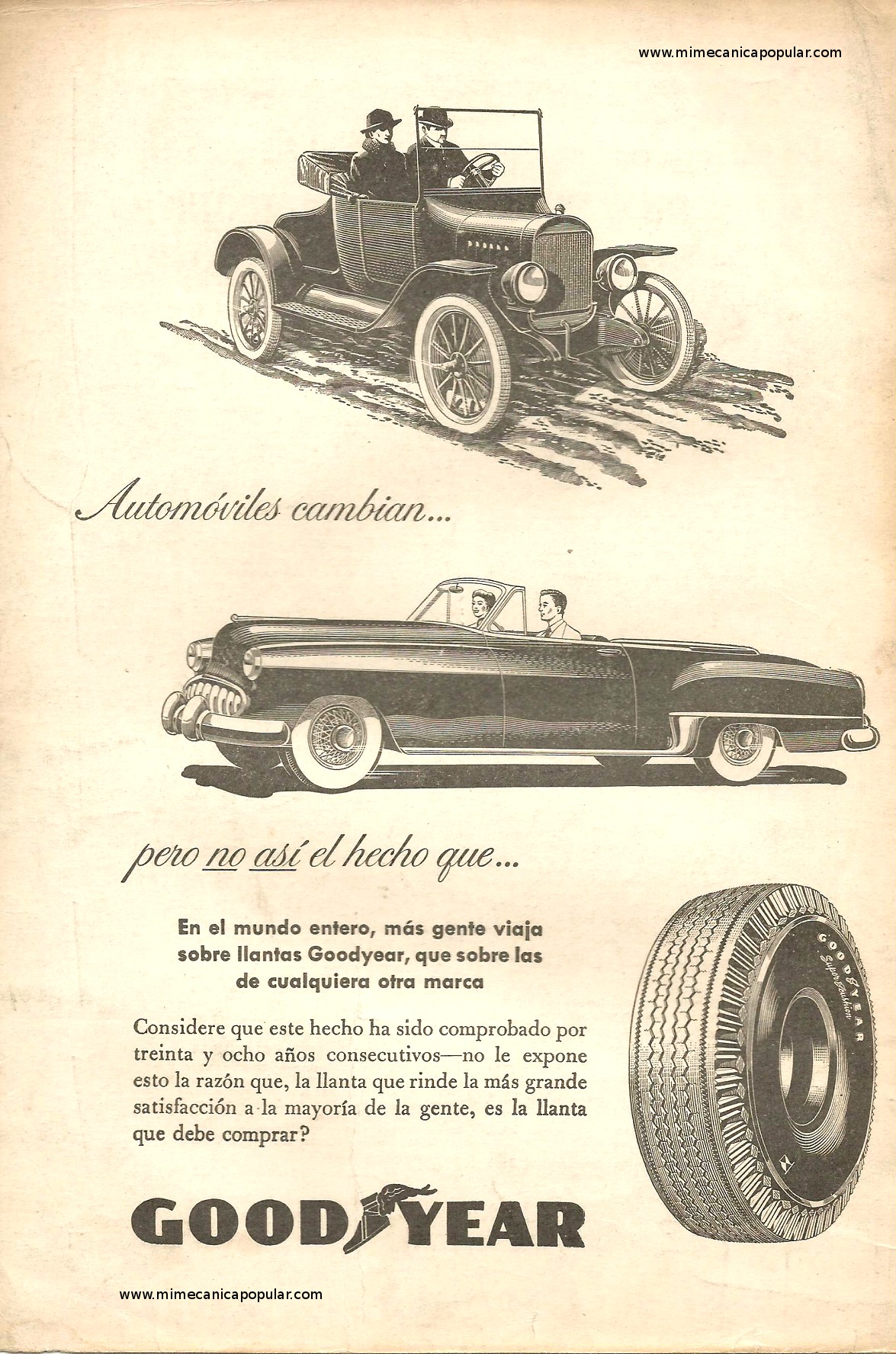 Publicidad - Neumáticos Goodyear - Mayo 1953