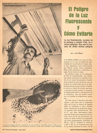 El Peligro de la Luz Fluorescente y Cómo Evitarlo - Junio 1974
