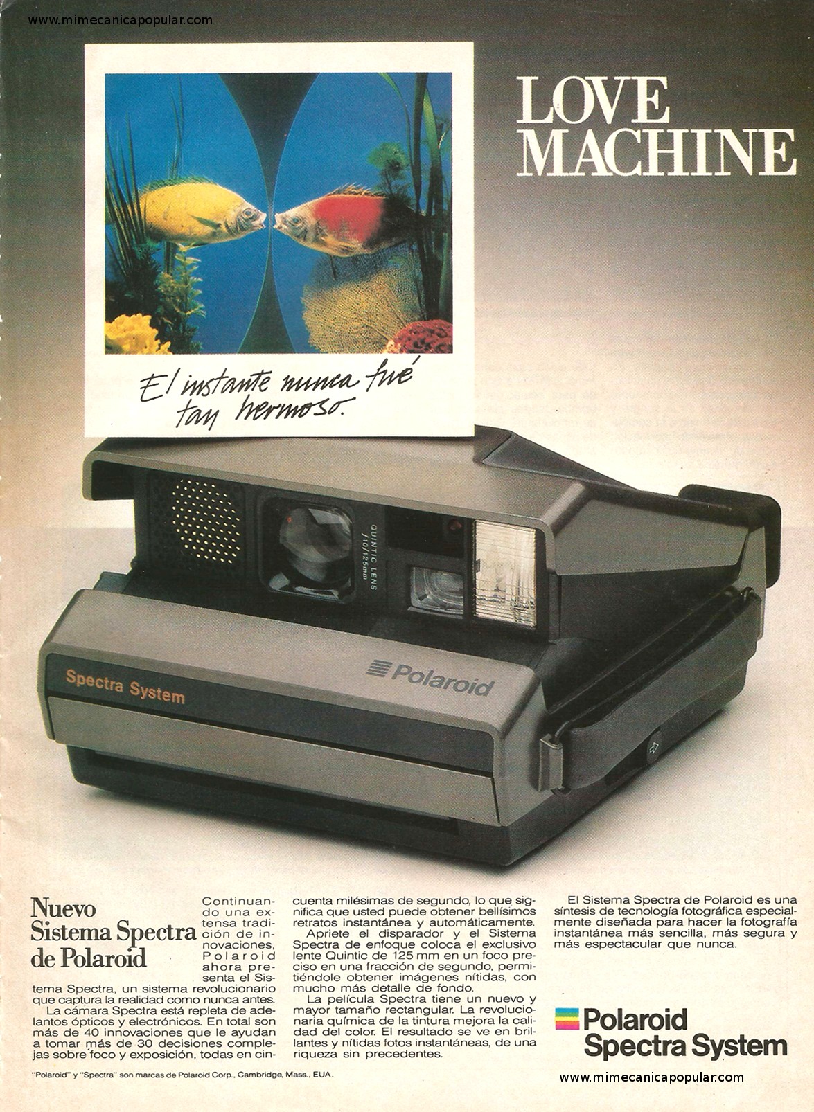 Publicidad - Polaroid Spectra System - Junio 1988