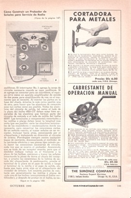 Cómo Construir un Probador de Señales para Servicio de Radio - Octubre 1949