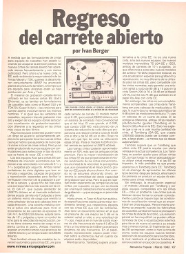 Electrónica -Regreso del carrete abierto - Marzo 1982