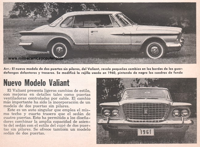 Nuevo Modelo Valiant - Diciembre 1960