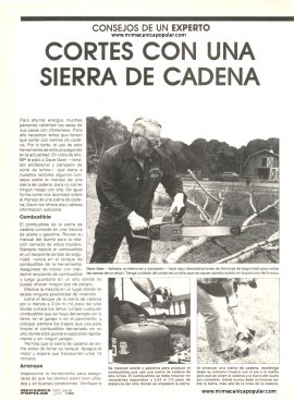 Cortes con una sierra de cadena - Julio 1989