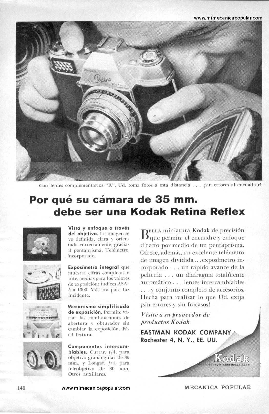 Publicidad - Kodak Retina Reflex - Enero 1959