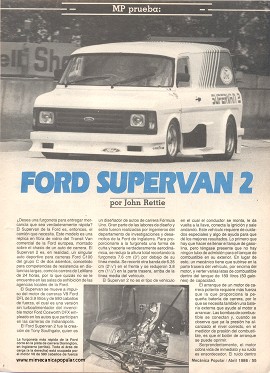 MP prueba: Ford Supervan 2 - Abril 1986