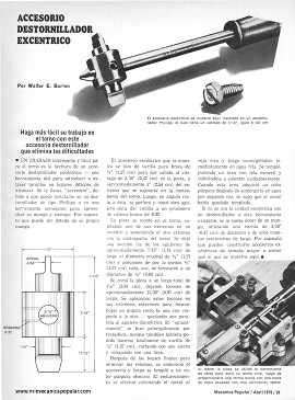 Accesorio Destornillador Excéntrico - Abril 1975