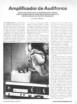 Amplificador de Audífonos - Abril 1974