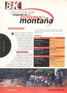 Cómo y por qué empezar el ciclismo de montaña - Abril 1997