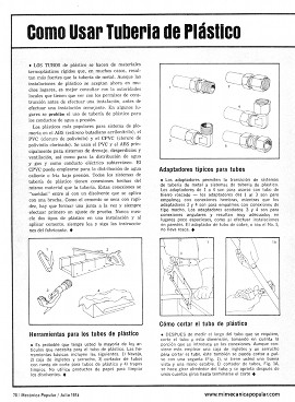 Cómo Usar Tubería de Plástico - Julio 1974