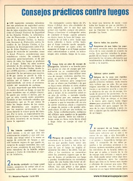 Consejos prácticos contra fuegos en la casa - Julio 1976