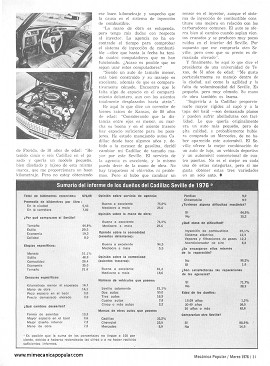 Informe de los dueños: Cadillac Seville - Marzo 1976