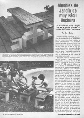 Muebles de Jardín de muy Fácil Hechura - Junio 1975