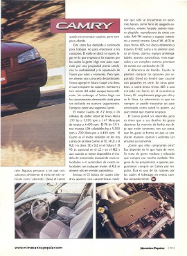 Reporte de los propietarios: Toyota Camry - Septiembre 1999